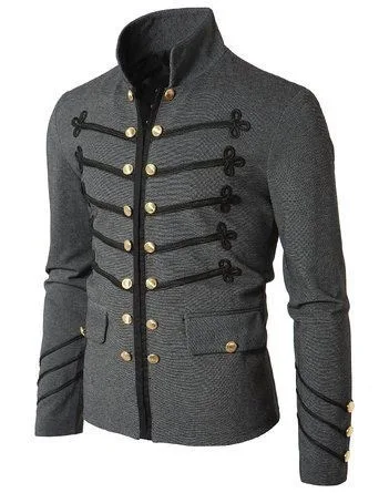 

Hot Selling Embroidery Button Solid Color Men's Jacket Cardigan
