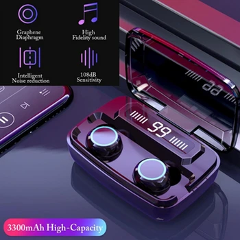 

M11 TWS 5.0 Bluetooth Earphones Wireless Earbuds LED Display Touch Control Multi-function Charging Compartment