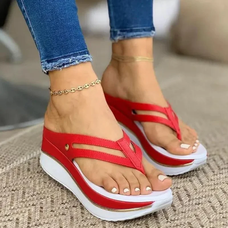 partij Psychologisch Detector Women's Casual Wedge Slippers Beach Outdoor Leisure Platform Pinched Toes  Slip Flops Anti-slip Ipanema Sandals Women Finger Flat - Women's Slippers -  AliExpress