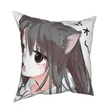 

Cartoon girl decorative cushion cover cartoon lovely girl cushion cover 45cm linen pillow residential culture