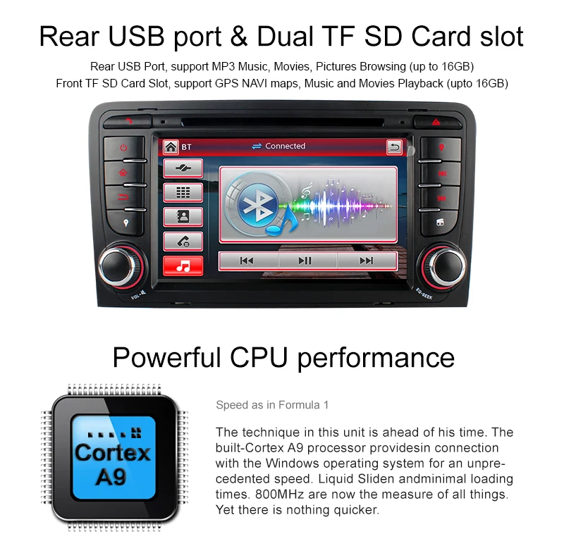 Discount A-Sure 7 Inch 2 Din Cortex A9 Update Car Auto Radio Stereo GPS Navigation For AUDI A3 S3 RS3 8V 8PA DAB+ 3G Bluetooth CD DVR DTV 15