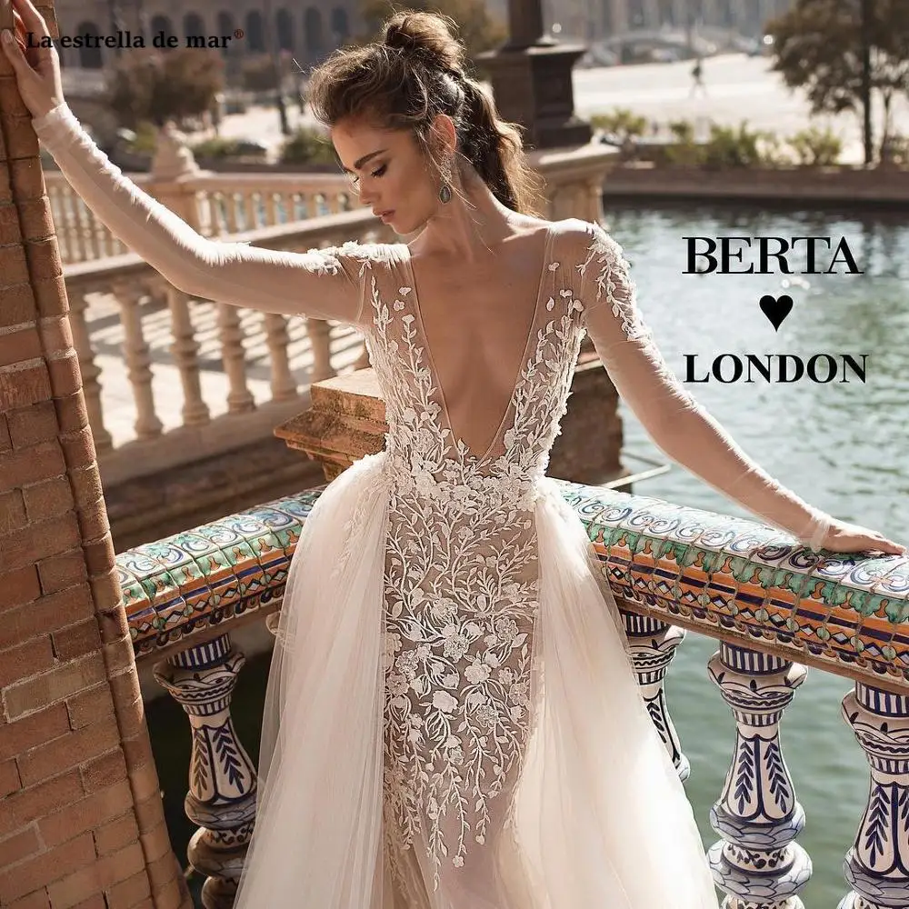 Vestido de casamento2020 Новое Кружевное сексуальное белое свадебное платье с объемными цветами и v-образным вырезом, роскошное свадебное платье trouwjurk
