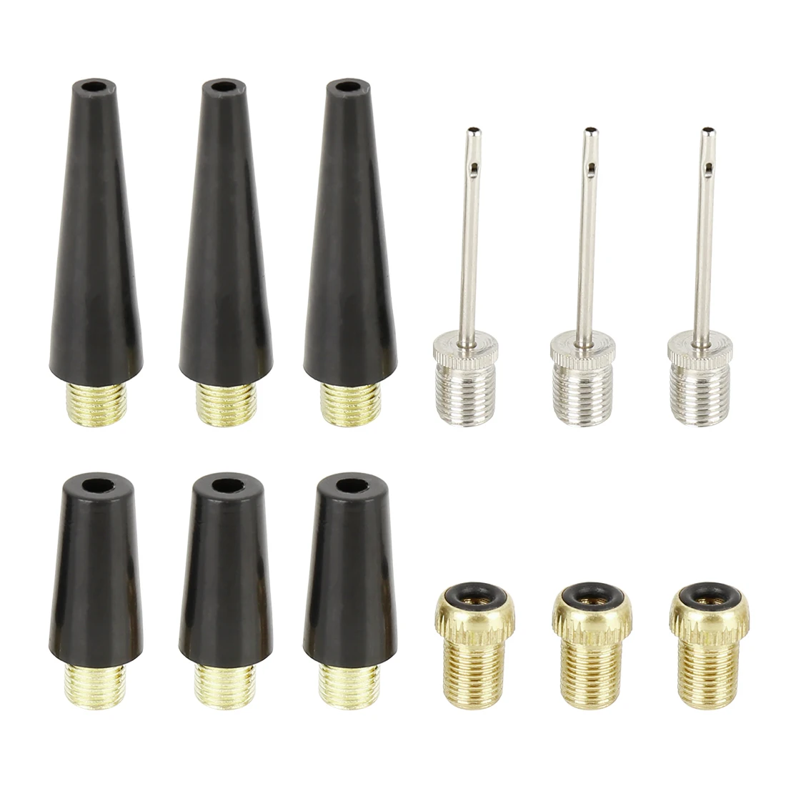 X Autohaux Car Bike Tire Valve Adapter Inflator Standard Air Pump Ball Needle Nozzle Set Lengthened External Thread | Автомобили и