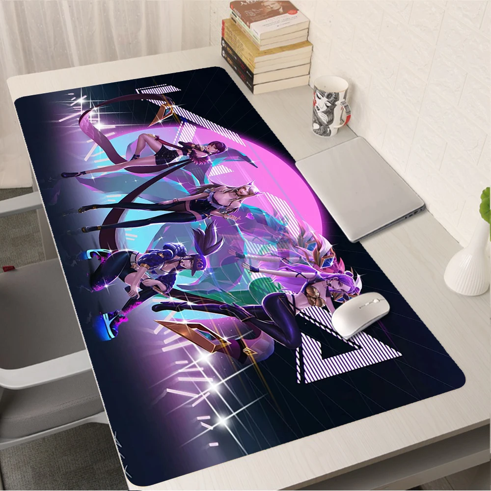 LOL KDA ALL OUT K/DA Mouse Pad Gamer 3d 90x40cm Notbook Mat Gaming Mousepad Large Fashion PC Desk Padmouse Mats | Компьютеры и офис