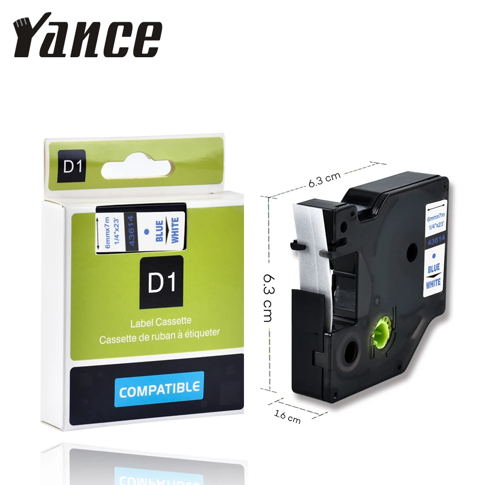 Yance Compatibile Dymo D1 Label Maker 43614 Blu Su Bianco 6 Millimetri Etichetta Nastro Di Etichette Dymo Nastro Per Dymo Stampante Nastro Lm160 210 2