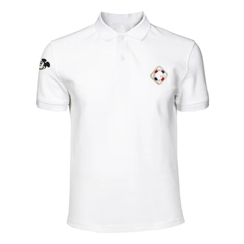 

Summer Classic Polo Shirt Men Mercerized Cotton Solid Short Sleeve Tee Shirt Breathable G Brand badge polo Hombre Jerseys 3XL
