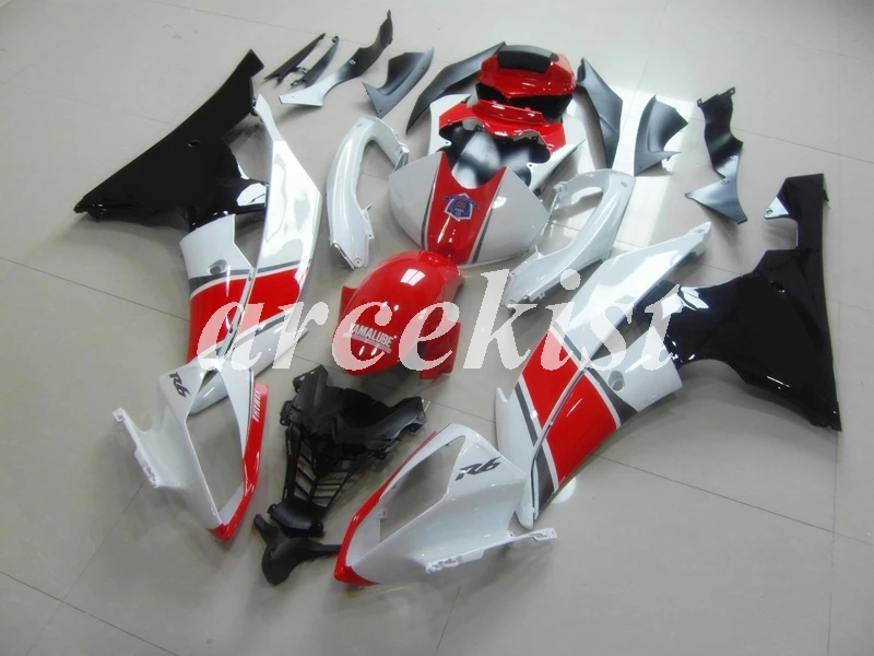 ABS мотоцикл полный обтекатель комплект подходит для YAMAHA YZF-R6 2008- 08 09 10 11 12 13 14 15 16 комплект кузова белый красный