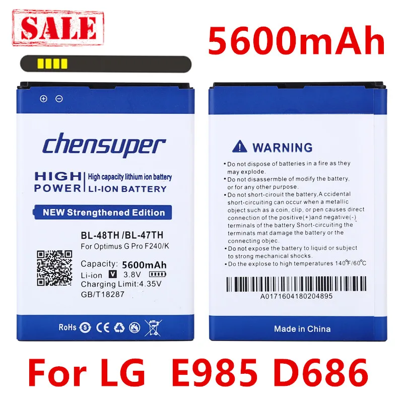 Новинка 2020 5600 мАч Φ для LG Optimus G Pro E985 D686 F240 F240L F240K F240S E980 E986 E988 D837 D838 F310 E940|lg bl-48th|optimus