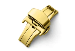 Durable Double Folding Butterfly Clasp Waterproof Watchband Buckle Accessories - 18mm (Gold)