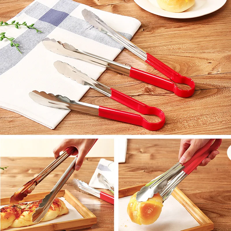 

9-Inch Stainless Steel Food Tong Kityang Clip Barbecue Kitchen Anti-slip Buffet Steak Clip