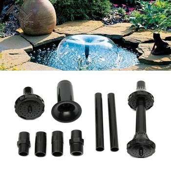 

9PCS/Set Fountain Pump Nozzle Kit Garden Pool Pond Outdoor Fountain Waterfall Multi-function Plastic Nozzles Spray Head Garden