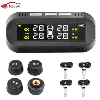

Newest Smart Car TPMS Tyre Pressure Monitoring System Solar Power Digital LCD Display Auto Security Alarm Systems Tyre Pressure