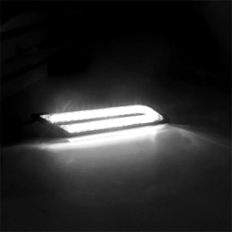 Изменение автомобильные дневные ходовые огни автомобиля SMD Led DRL 7030 12V 5 цветов дневной светильник светодиодной ленты стороны лезвия светильник заднего бампера светильник ts, комплект из 2 предметов - Испускаемый цвет: Белый