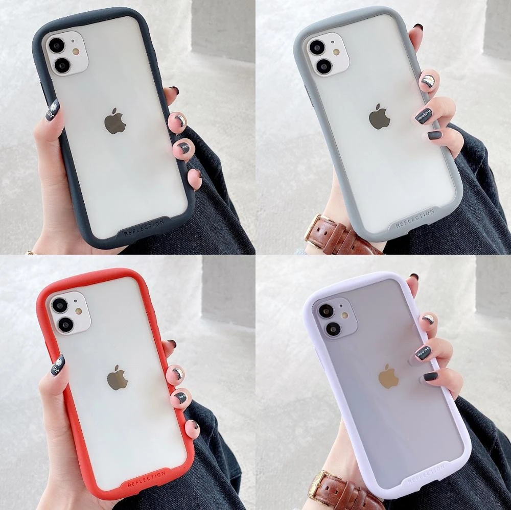 Iface Transparent Anti Fall Phone Cace For Iphone 11 Pro Max Case Candy Color Border Back Cover For Iphone Xr X Xs Max 8 7 Plus Phone Case Covers Aliexpress