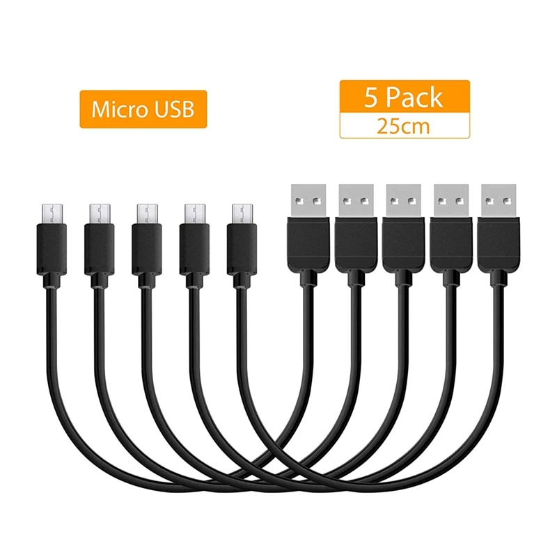 Короткий Micro USB кабель (25 см) Мини Android зарядный для внешнего аккумулятора Samsung Huawei
