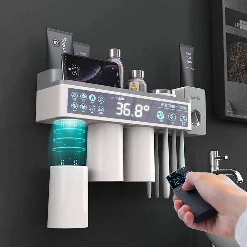 Storage-Shelf-Set Dispenser Toothbrush-Holder Bathroom-Accessories Magnetic Adsorption