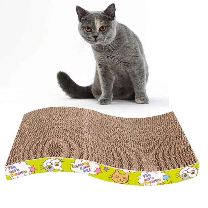 Котенок питомец царапина Подушка-Когтеточка захват подкладочный коврик Catnip кровать S Форма