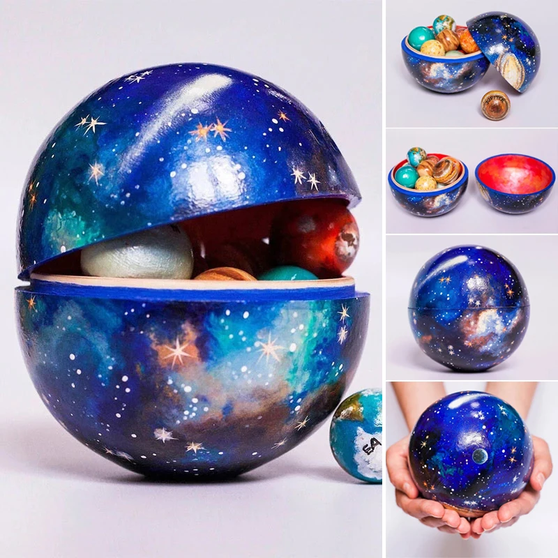 Wooden Solar System Cosmos Learning Game Toy Desktop Ornament Home Office Decor ENA88 | Дом и сад