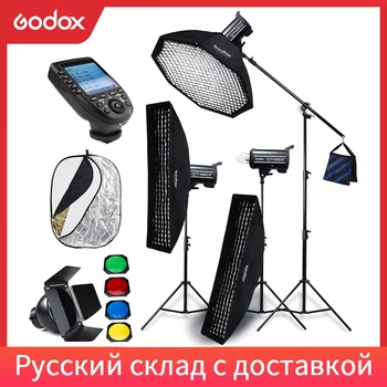 

Godox QT400II 3x 400WS Built-in Wireless X System Studio High Speed Flash Lighting Kit with Xpro Trigger,Light Stand,Boom Arm