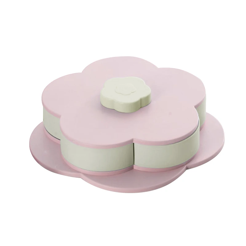 Pink double L Коробка для хранения конфет с цветочным дизайном, многофункциональная креативная коробка, чтобы наслаждаться жизнью, цветочный снэк-бокс для хранения, органайзер из пластика - Цвет: Pink double L