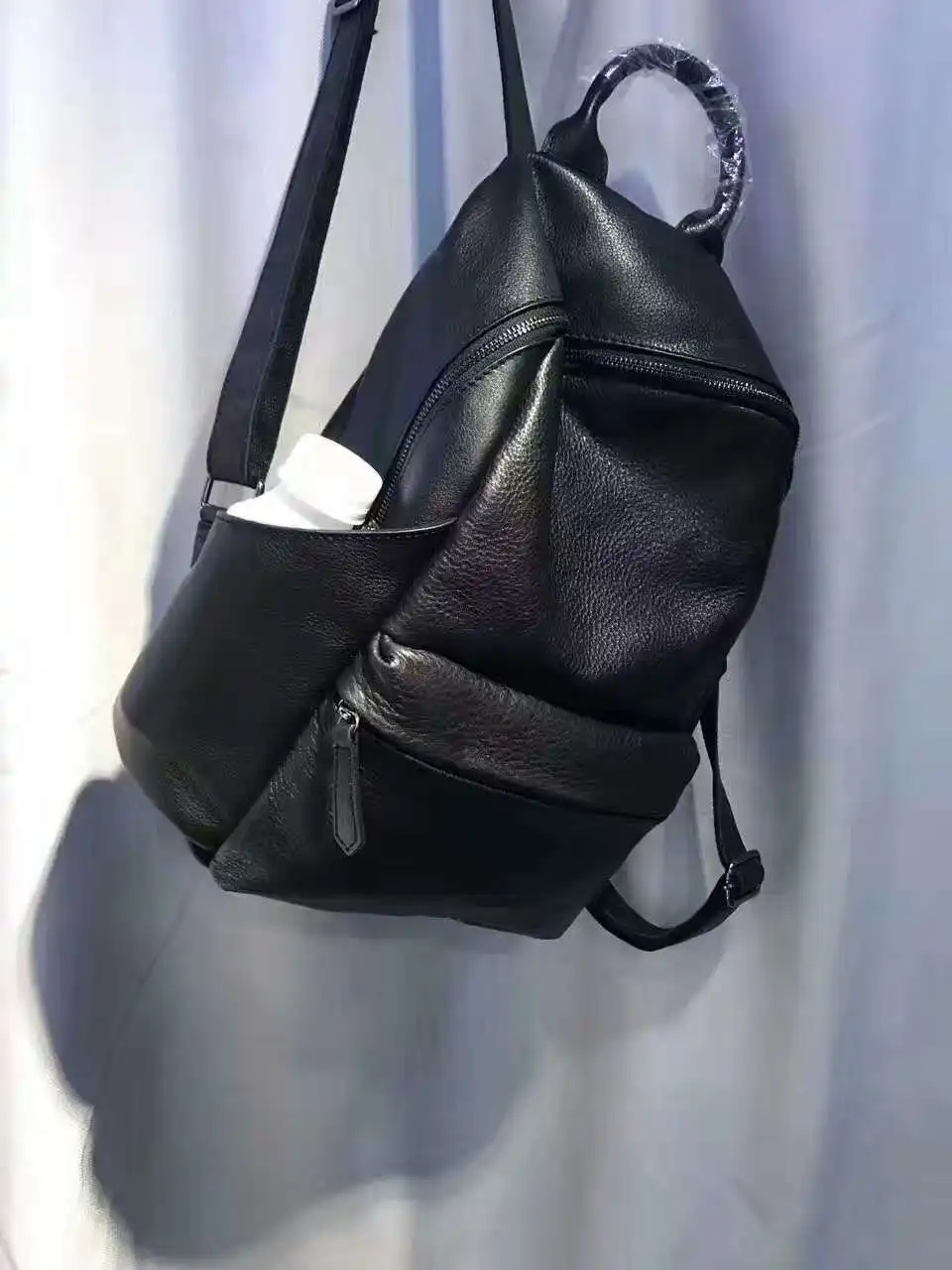 

2019 WOMEN'S Bag New Style Korean-style Retro Simple College Style Backpack Women's England Solid Color First Layer Leather Back