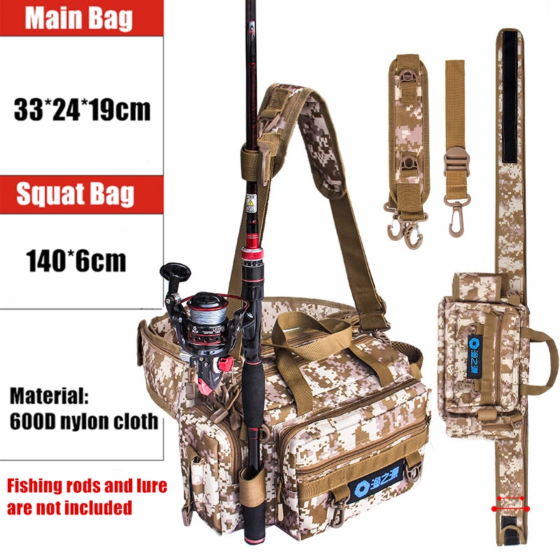 Upgrade Style Camo Многофункциональные рыболовные снасти для рыбалки на открытом воздухе спортивная поясная сумка для рыболовной удочки рыболовные приманки Шестерни сумка для хранения одного плеча сумки через плечо - Color: Upgrade Style Camo