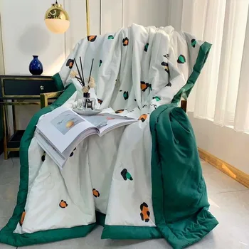 

Summer Printing Washed Cotton Air Conditioning Children Adult Quilt Sofa Breathable Throw Summer Cool Thin Quilts Bed Sheet
