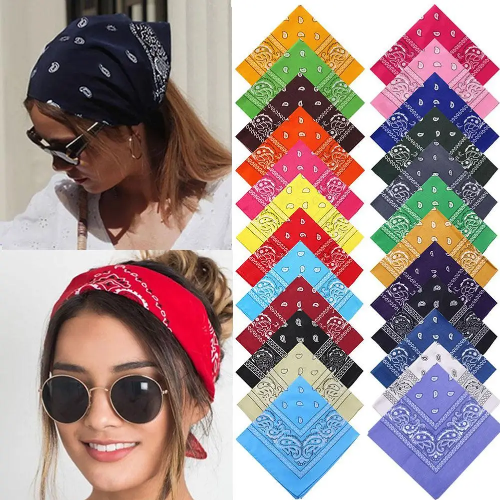 Bohemian Print Bandana Hair Bands for Girls Women Kids Unisex Square Scarf Turban Headband Hair Accessories