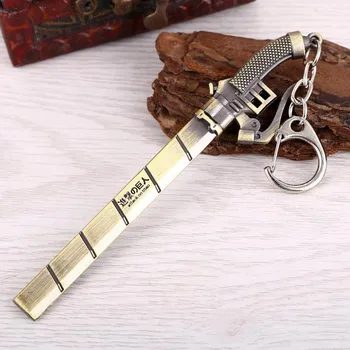 

1 Pcs Cute Anime Attack on Titan Weapon Keychain Metal Bronze Pendant Kyojin Key Chains Keyring Chaveiro Men Women Toys Gift