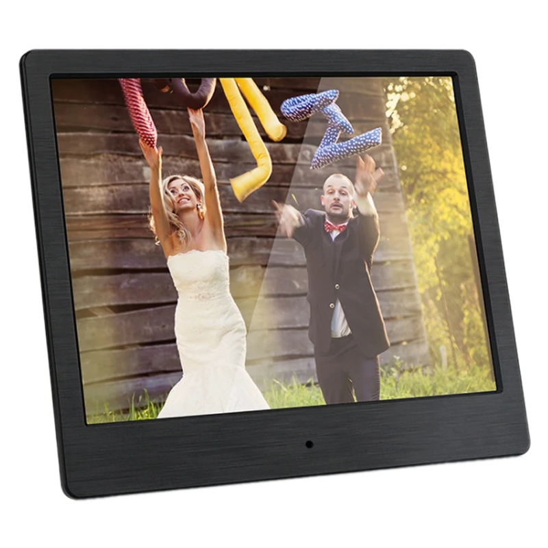 Digital Photo Frame 8 Inch Thin and Light Full HD Digital Photo Frame with Remote Control Built-in Speaker(EU Plug)