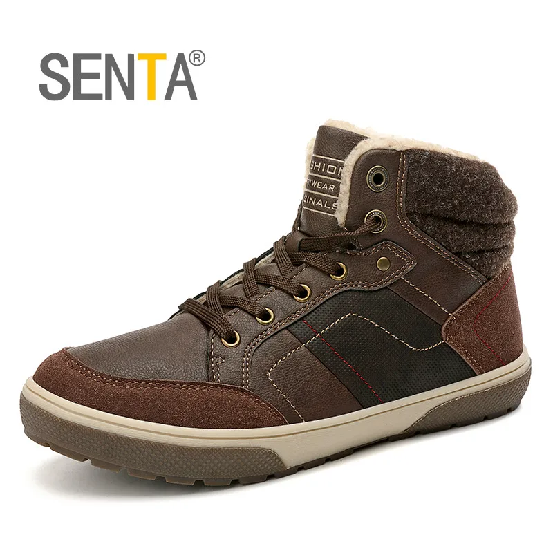 

New Retro Winter Men Sneakers Cashmere Keep Super Warm Men Rubber Plush Snow Boots Waterproof Ankle Boots Outdoor Walking Shoes