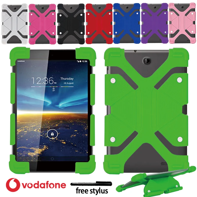 

Shockproof Silicone Stand Cover Case for Vodafone Smart Tab N8 Tablet with Bracket Function Protective Case + Pen