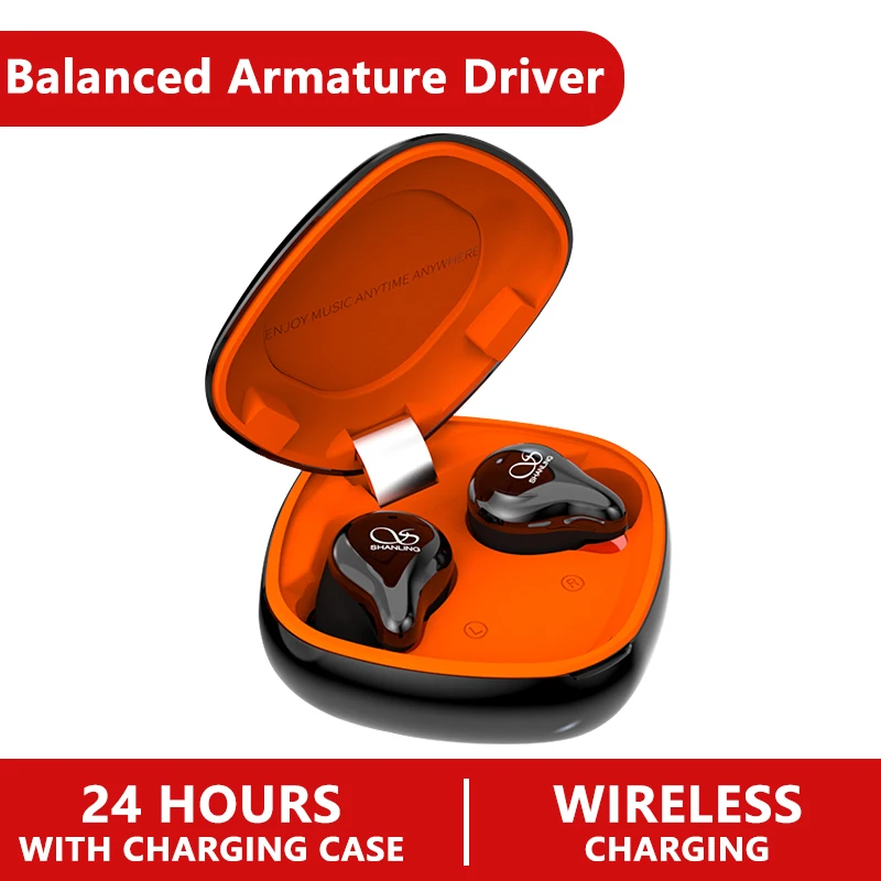 Черный Shanling MTW100 Bluetooth 5.0 TWS Wireless Blutooth Earphone Noise Cancelling Earphones Handsfree In Ear Sport Earbud Gaming - Цвет: Черный