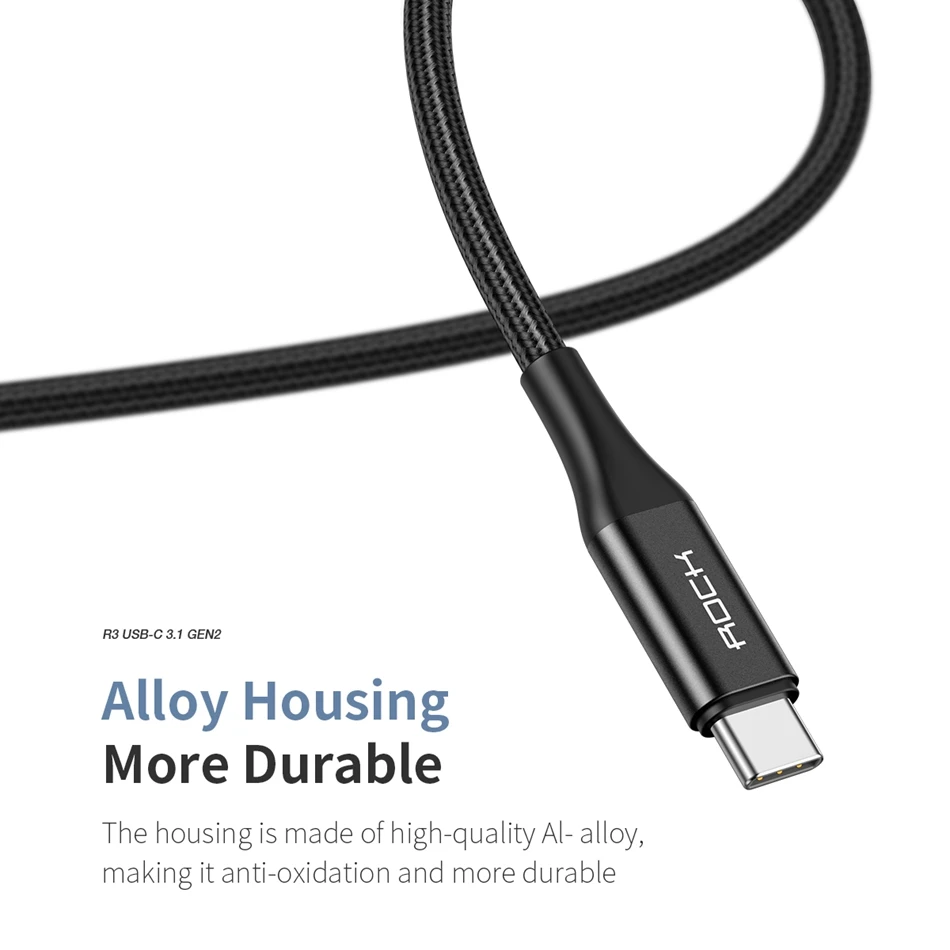 ROCK usb type C к USB C кабель для MacBook Pro 100W PD QC Быстрая зарядка 4,0 3,0 type-C 3,1 Gen2 зарядное устройство для huawei samsung Xiaomi