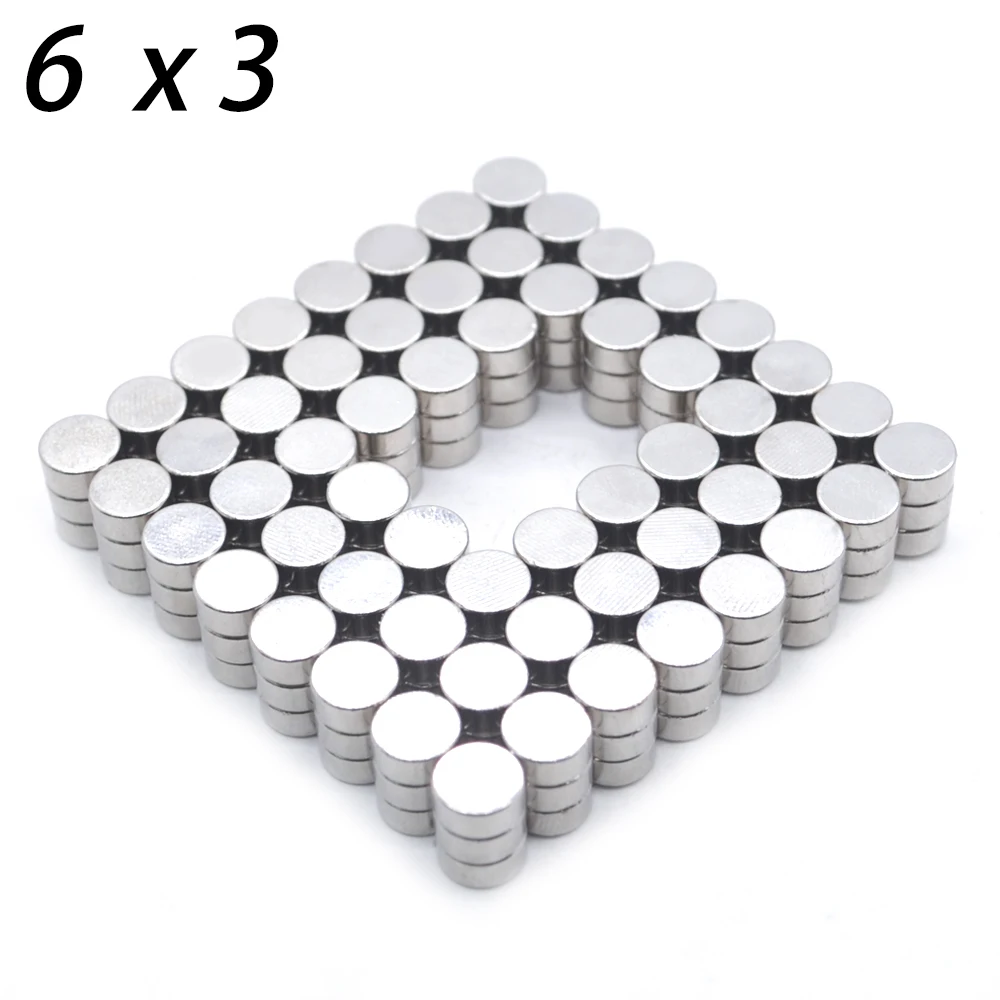 

2000 pcs. Neodymium Diameter 6mm x 3mm Strong Magnets Tiny NdFeB Rare Earth For Craft Models Stick Refrigerator