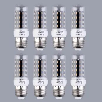 

8pcs/set E27 7W 56 LED 4014 SMD Cover Corn Light Lamp Bulb Cool White/Warm White