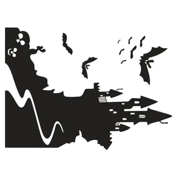 

2 PCS Halloween Castle Removable Wall Sticker Personality Wall Decal for Home