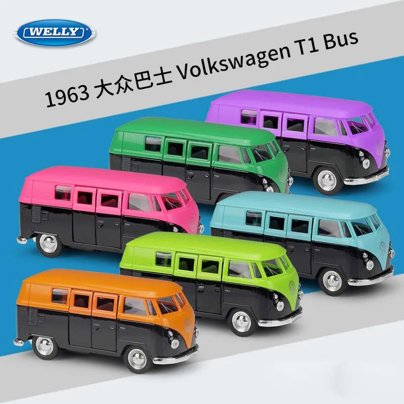Металлическая модель автомобиля WELLY Diecast 1:36 классическая VW автомобиль Volkswagen 1963 T1