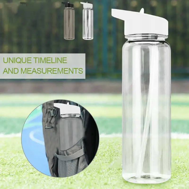 750ml Sport Bottle Drink Cup Straw Cup Plastic Leakproof Portable for Outdoor Camping Home School Office