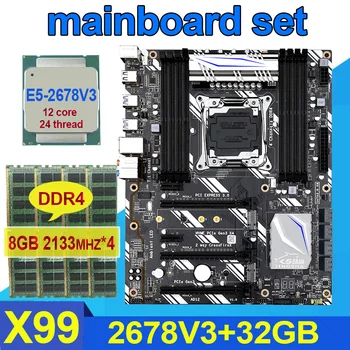 شراءJINGSHA X99 D8 اللوحة الأم مع Xeon E5 2678 V3 LGA2011-3 وحدة المعالجة المركزية 4 قطعة X 8 جيجابايت = 32 جيجابايت 2133 ميجا هرتز ذاكرة DDR4 م. 2 WIFI واجهة