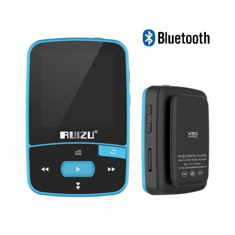 Спортивный мини Bluetooth Mp3 плеер Ruizu X50, музыкальный аудио Mp 3 с радио цифровым Hi-Fi экраном, Fm Flac Usb, 8 ГБ, без потерь