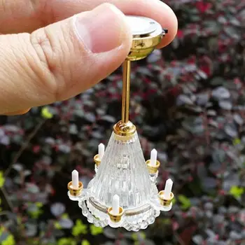 

1:12 Dollhouse Miniaturescale Ceiling Light Candles LED Lamp Battery Operated