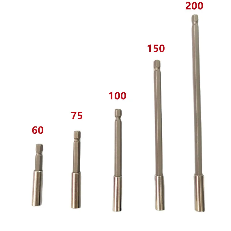 60/100/150/200mm 1/4"Hex Rod Shank Long Handle Screwdriver Tip Holder Extension Bit Set Extensions Quick Change Hand Tool Socket — view 3
