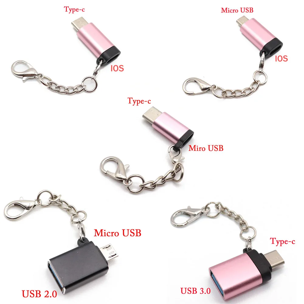 Адаптер Micro USB для 8 pin type c otg кабель зарядки и передачи данных iPhone адаптер usb /Type к