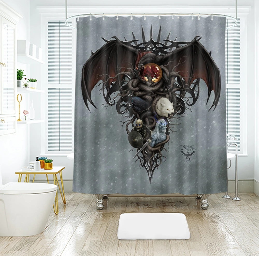 

Halloween Beast Skull Shower Curtain Waterproof Mildew Resistan Polyester Shower Curtain Curtains for Bathroom Shower Drop Ship