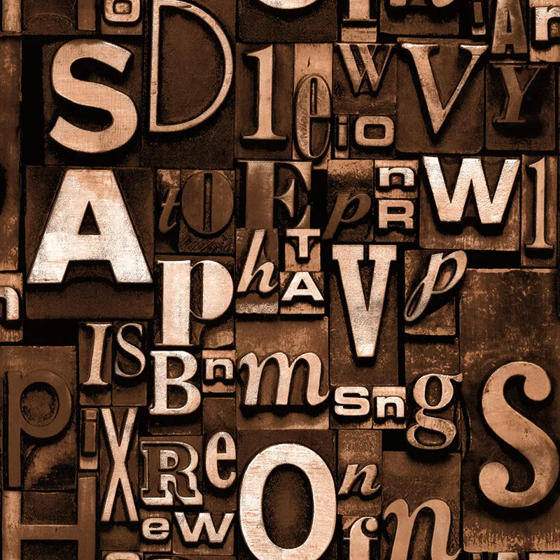 

Retro 3D English Lettered Wallpaper Cool Graffiti Industrial-Style Wall Tea Shop Bar KTV Wallpaper