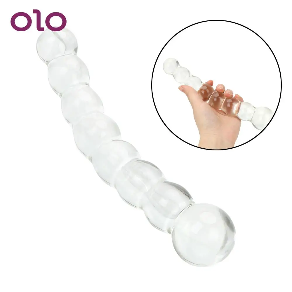 OLO 8 Beads Crystal Anal Plug Prostate Massager Glass Butt Sex Toys for Women Products | Красота и здоровье