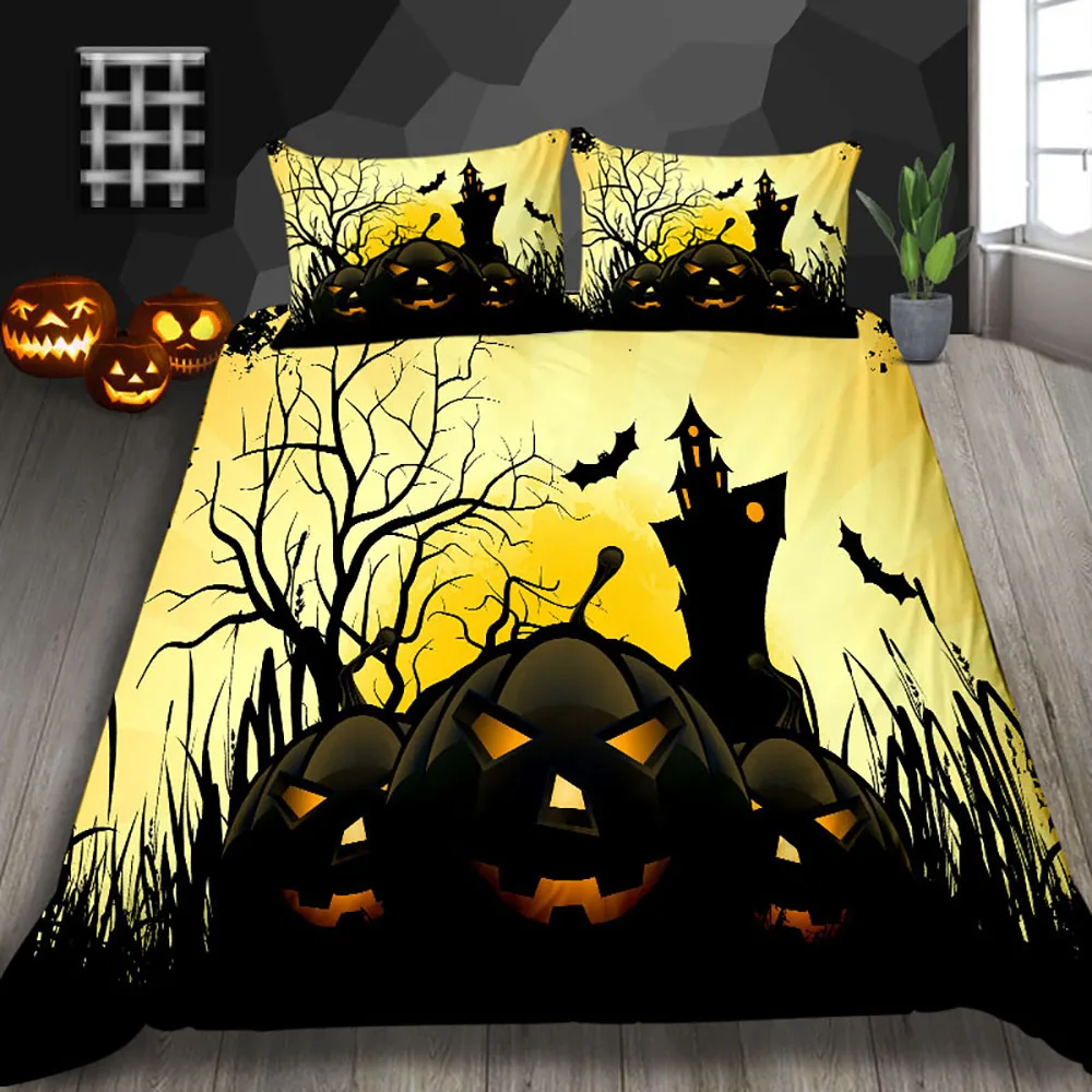 

Thumbedding Pumpkin Print Bedding Set Halloween Series Soft 3D Duvet Cover High End King Queen Full Twin Single Double Bed Set
