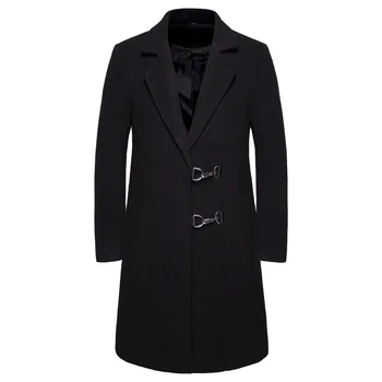 

MarKyi fashion metal button desgin long trench coat slim fit good quality mens classic coats overcoats