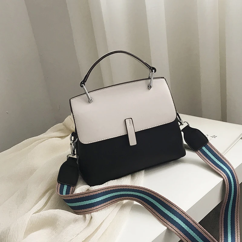 Черные женские сумки на плечо цветная дамская сумочка с двумя ремешками офисный